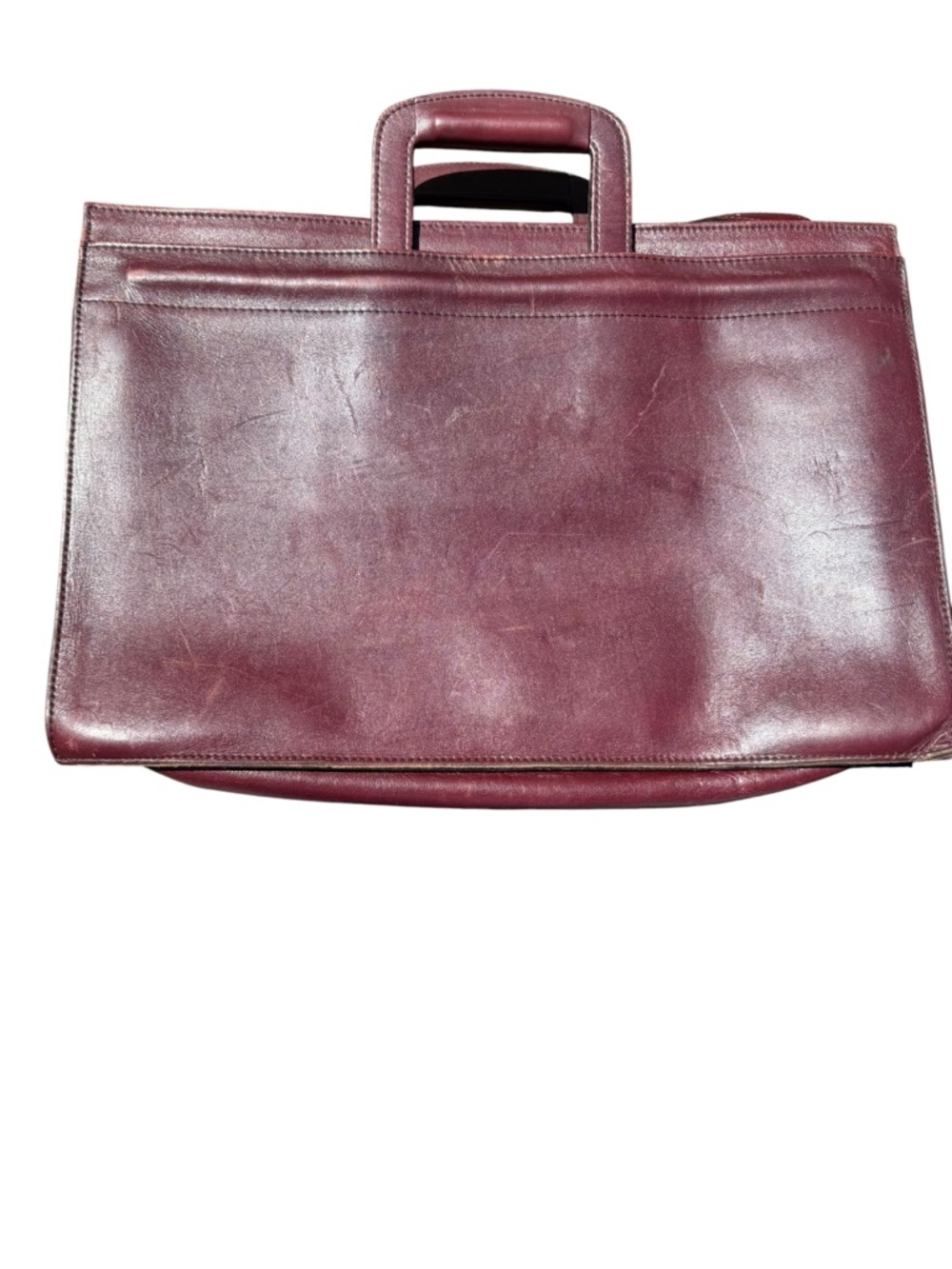 Leather Briefcase Shoulder Bag in Dark Brown - Picture 4 of 9